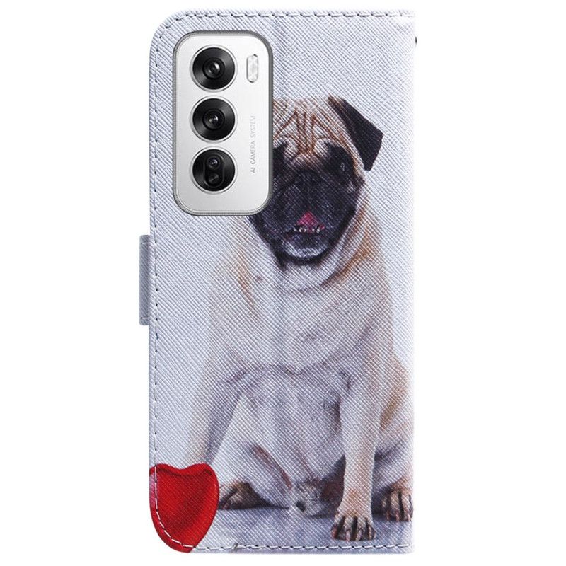 Folio Deksel Oppo Reno 12 5g Mops Hund