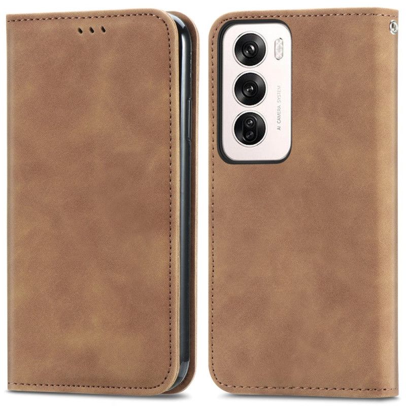 Folio Deksel Oppo Reno 12 5g Semsket Skinneffekt
