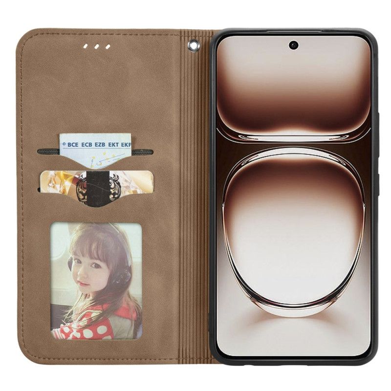 Folio Deksel Oppo Reno 12 5g Semsket Skinneffekt