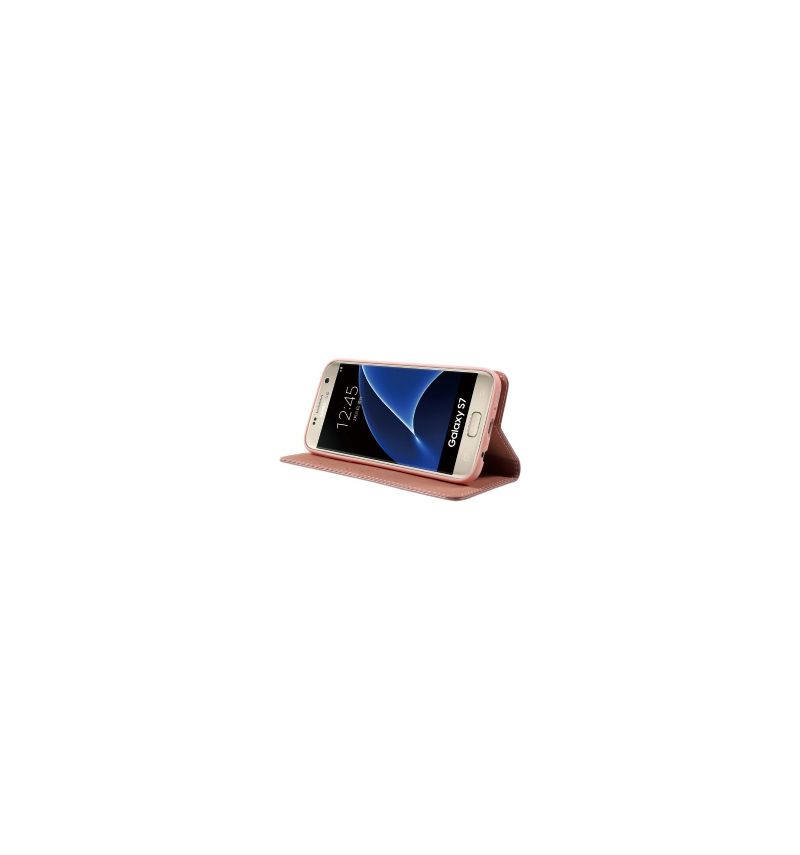 Lærdeksel Til Samsung Galaxy S7 Litchi Texture Leather - Rose Gold