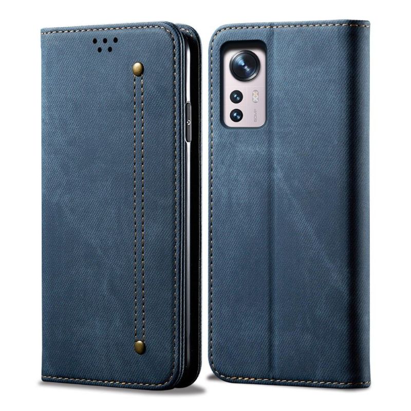 Folio Deksel Til Xiaomi 12 Pro Anti-fall Jeans I Giulia-stil