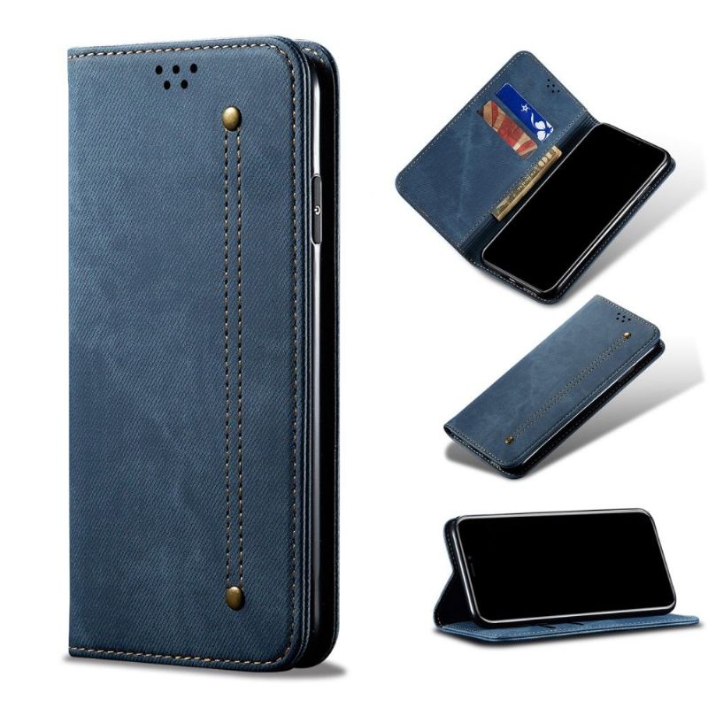 Folio Deksel Til Xiaomi 12 Pro Anti-fall Jeans I Giulia-stil