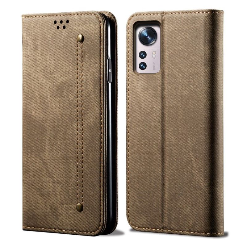 Folio Deksel Til Xiaomi 12 Pro Anti-fall Jeans I Giulia-stil