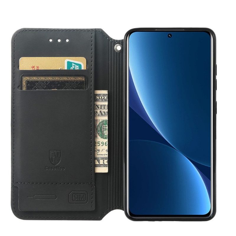Folio Deksel Til Xiaomi 12 Pro Anti-fall Lærdeksel Fargerik Honeycomb Flip Flip
