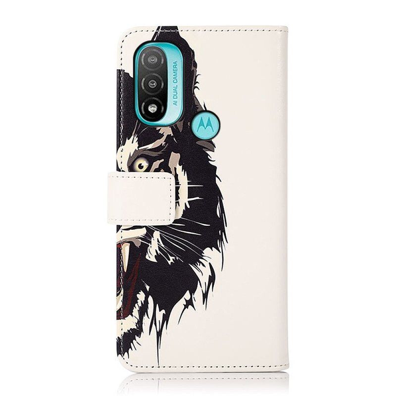 Folio Deksel Til Moto E40 / E30 / E20 Heftig Tiger
