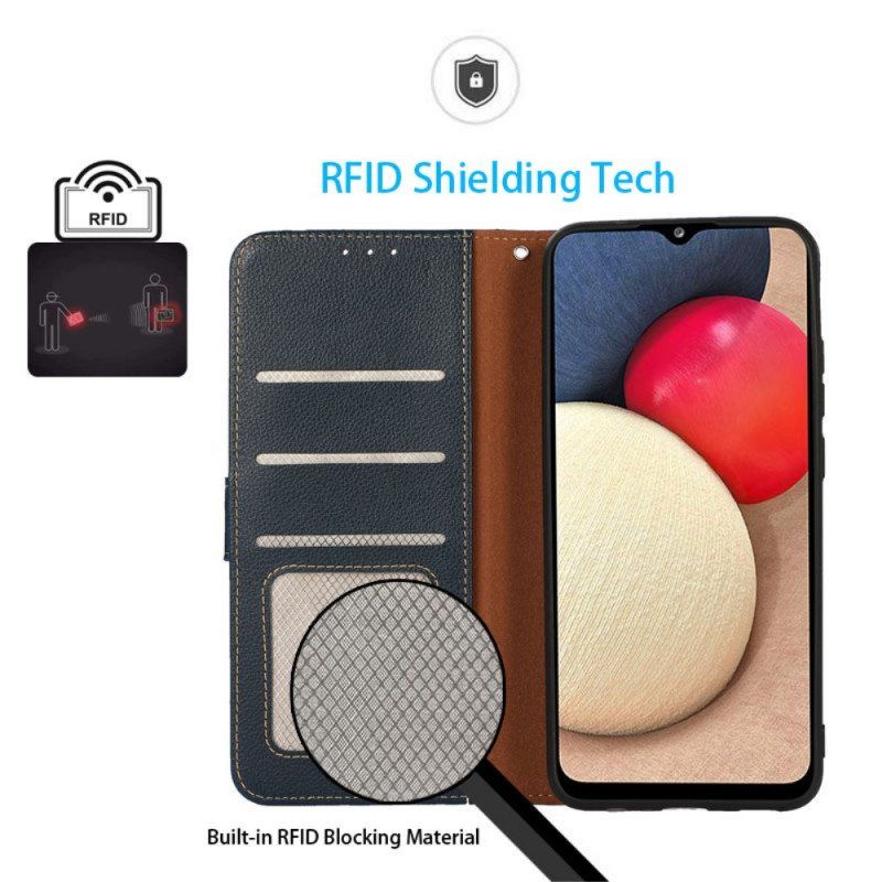 Folio Deksel Til Moto E40 / E30 / E20 Litchi Stil Rfid Khazneh