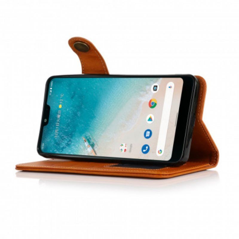 Folio Deksel Til Moto G60S Khazneh-knapp I Kunstskinn