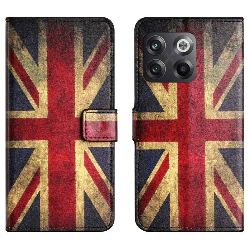 Folio Deksel Til OnePlus 10T 5G Vintage Engelsk Flagg
