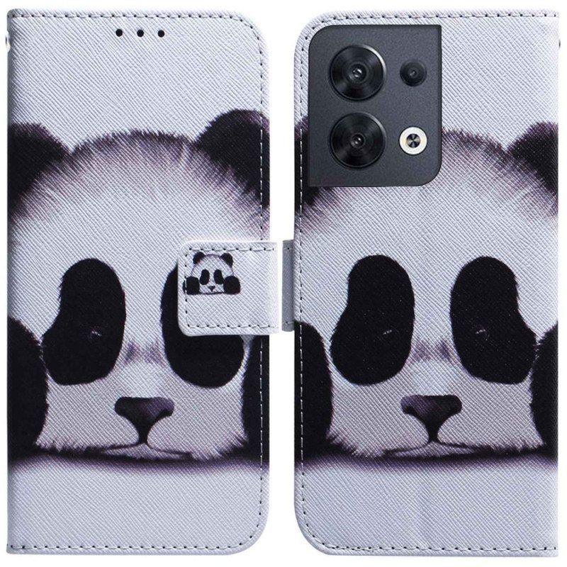Folio Deksel Til Oppo Reno 8 Panda Med Snor