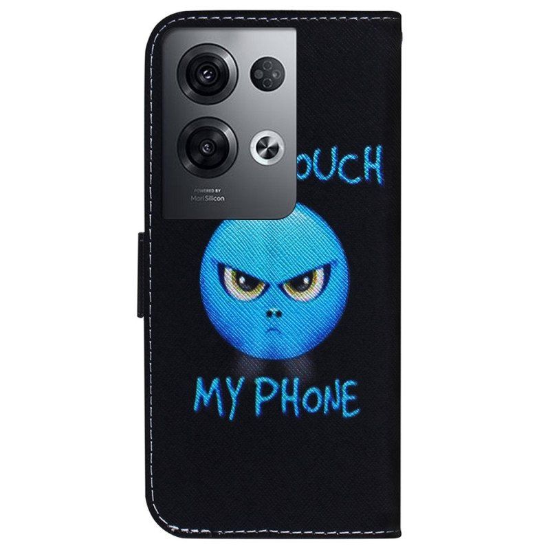 Folio Deksel Til Oppo Reno 8 Pro Med Kjede Lanyard Emoji-telefon