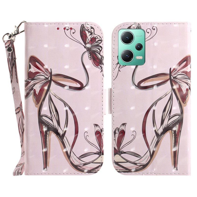 Folio Deksel Til Poco X5 5G Med Kjede Strappy Pumpe