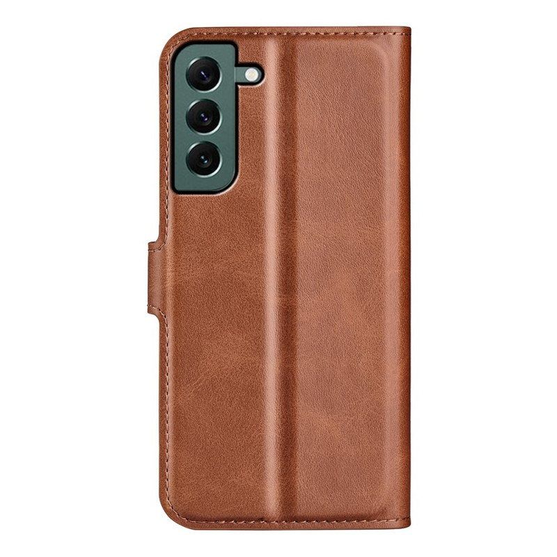 Folio Deksel Til Samsung Galaxy S23 Plus 5G Stil Skinnfarge