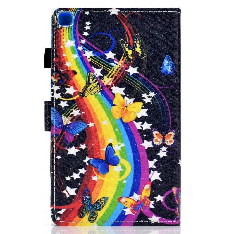 Folio Deksel Til Samsung Galaxy Tab A7 Lite Regnbue Sommerfugler