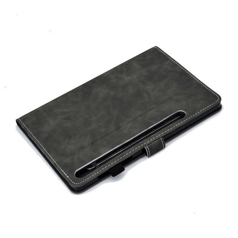 Folio Deksel Til Samsung Galaxy Tab S8 / Tab S7 Vintage Design Skinneffekt