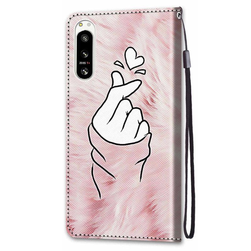 Folio Deksel Til Sony Xperia 5 IV Fingerhjerte