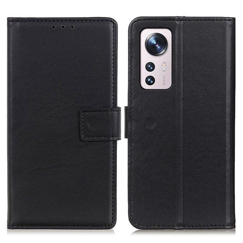 Folio Deksel Til Xiaomi 12 / 12X Vanlig Kunstskinn