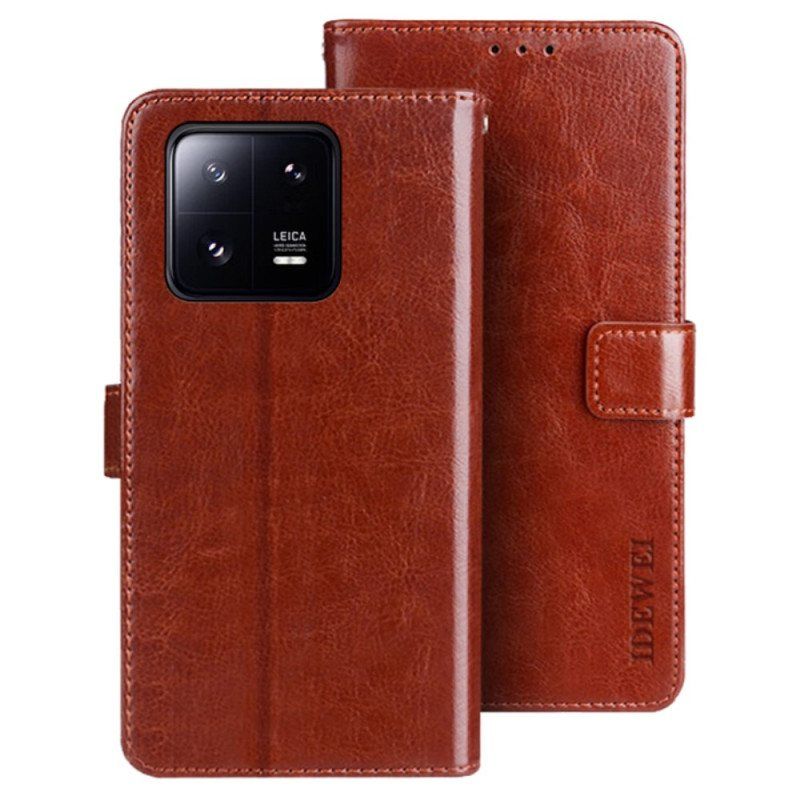 Folio Deksel Til Xiaomi 13 Imitert Skinn Idewei
