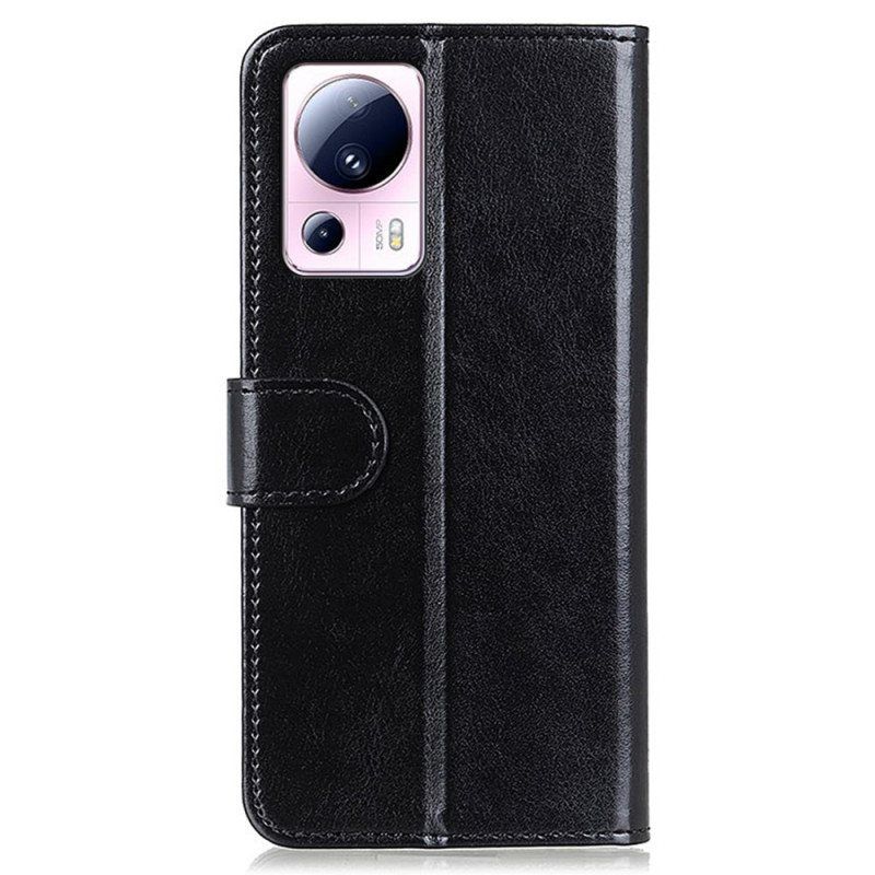 Folio Deksel Til Xiaomi 13 Lite Imitert Lakkskinn