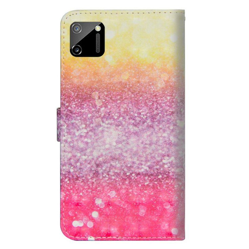 Lærdeksel Til Realme C11 Magenta Glittergradient