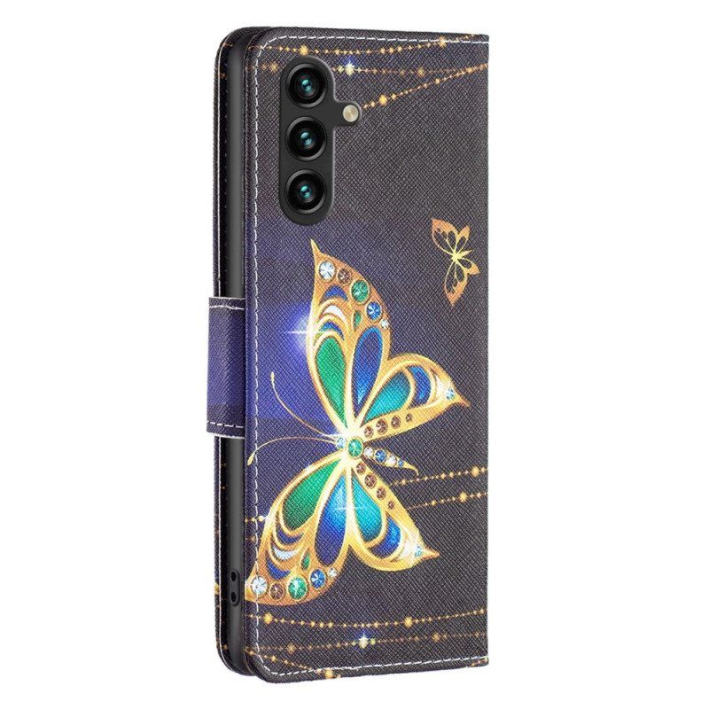 Lærdeksel Til Samsung Galaxy A14 / A14 5G Kongelig Sommerfugl