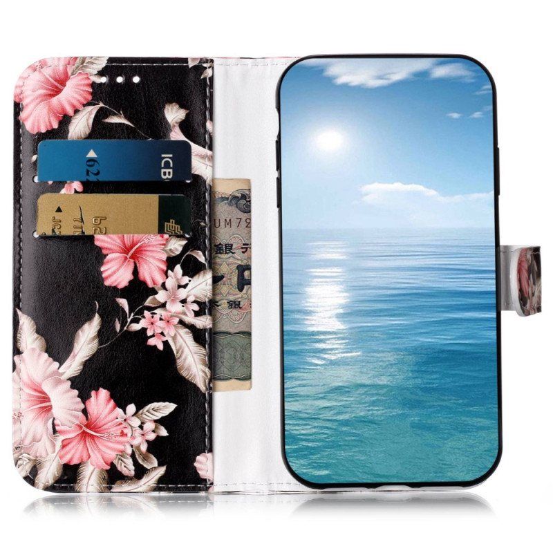 Lærdeksel Til Samsung Galaxy S23 Ultra 5G Blomster