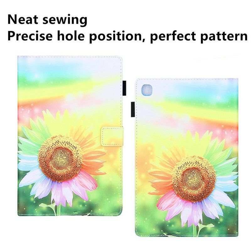 Lærdeksel Til Samsung Galaxy Tab A7 Lite Blomster I Solen